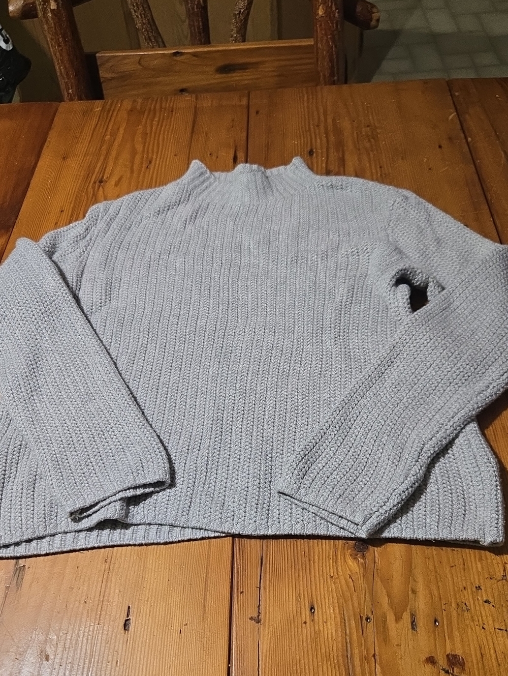 J Crew Sz S Light Gray Ribbed Mock Neck Women's Sweater